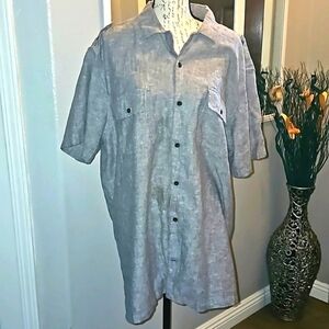 Mutual Weave 2XL‎ Gray Button Down Shirt Sleeve Shirt